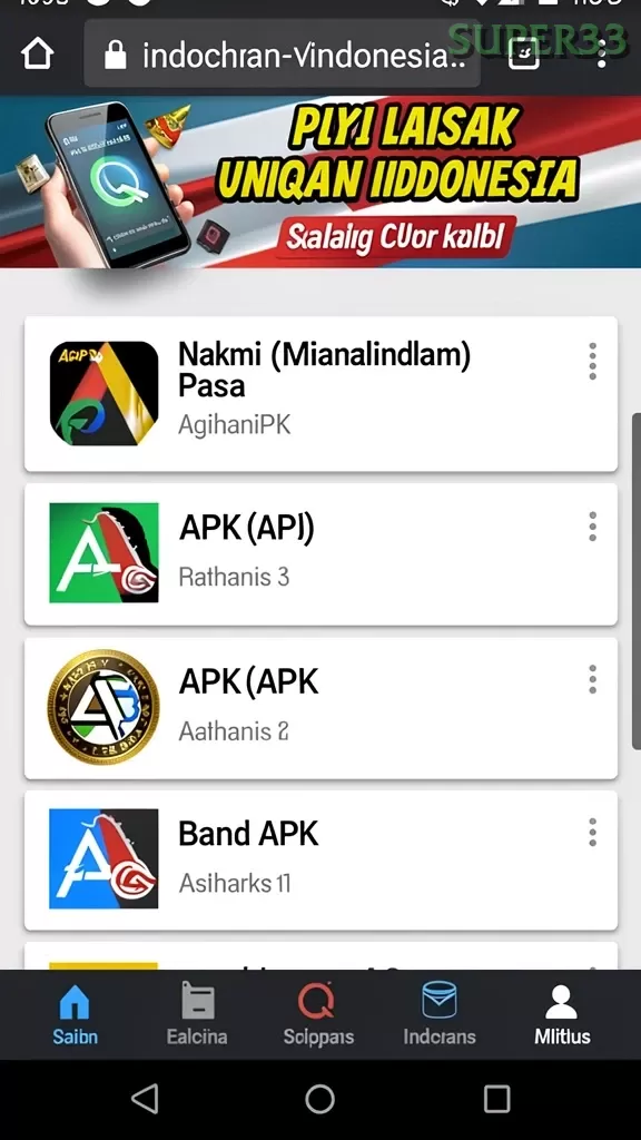Cuplikan layar KATSU5 — aktivitas